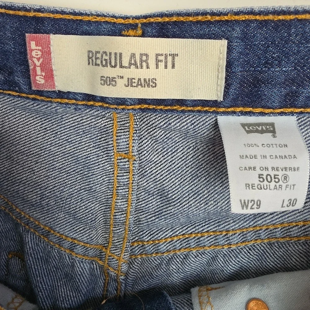 Levi's 505 Regular Fit Jeans Men's Size 29x30 Straight Leg